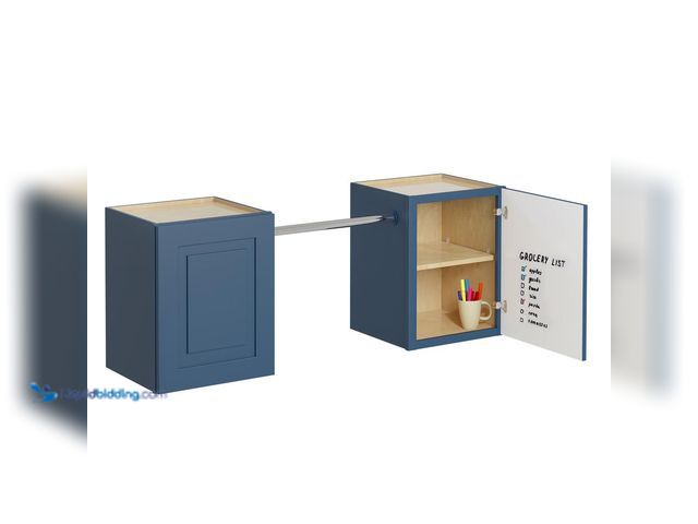 Lot 49-5416119 - MILL'S PRIDE Greenwich Valencia Blue 23 in. H x 58 in. W x 12 in. D Plywood Laundry Room Wall Cabine...