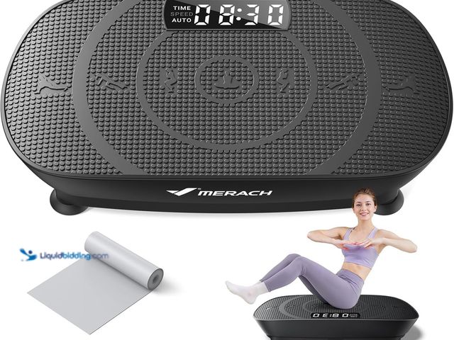 Lot 49-3564294 - MERACH Vibration Plate Exercise Machine, Whole Body Workout Equipment for Women, Bluetooth and Silic...