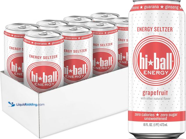Lot 49-3564099 - Hiball Clean Energy Drink - Grapefruit - Zero Sugar, Zero Calorie Sparkling Water with 160mg Organic...