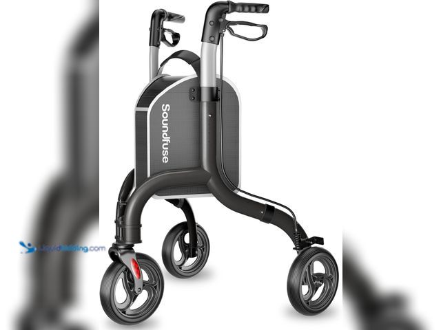Lot 49-5408432 - 3 Wheel Walkers for Seniors, Lightweight Foldable Aluminum Rollator Walker, Height Adjustable Three ...