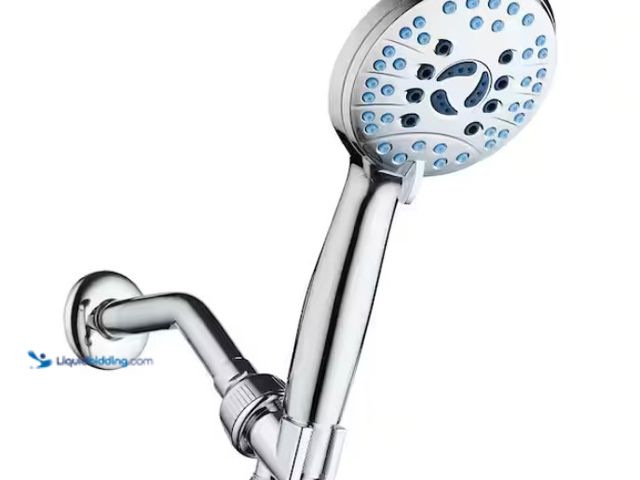 Lot 49-1547839 - 8-Spray Patterns 2.5 GPM 4.5 in. Wall Mounted Dual Shower Head and Adjustable Pressure Hand Shower i...