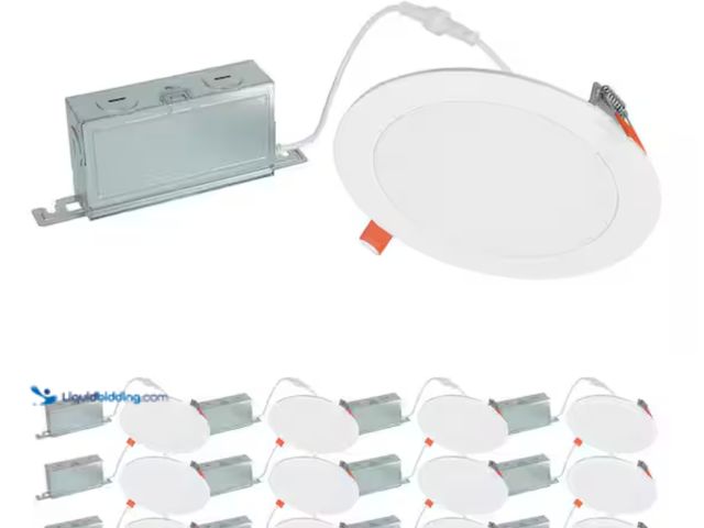 Lot 49-2000190 - (12-Pack) HALO HLBSL 6 in. Adjustable CCT Canless Integrated LED Recessed Light, 900 Lumens, 5CCT, W...