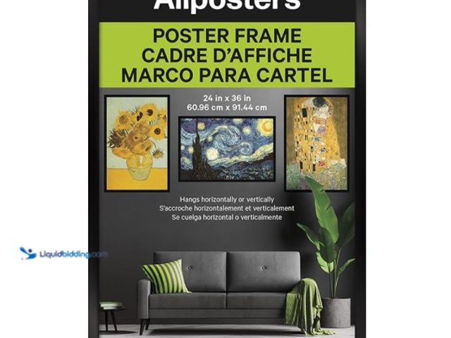 Lot 49-1555727 - Trends International Poster Frame, 24" x 36", Black, Model# B0964BBFM7, Unused.  Ref#BLUEAMA1203