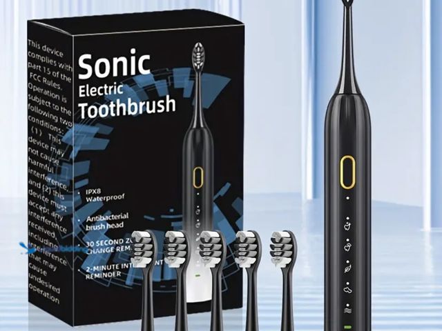 Lot 49-1820906 - New IPX8  Sonic Electric Toothbrush with USB Charging, Couples with Replaceable Head Metal Shaft Ele...