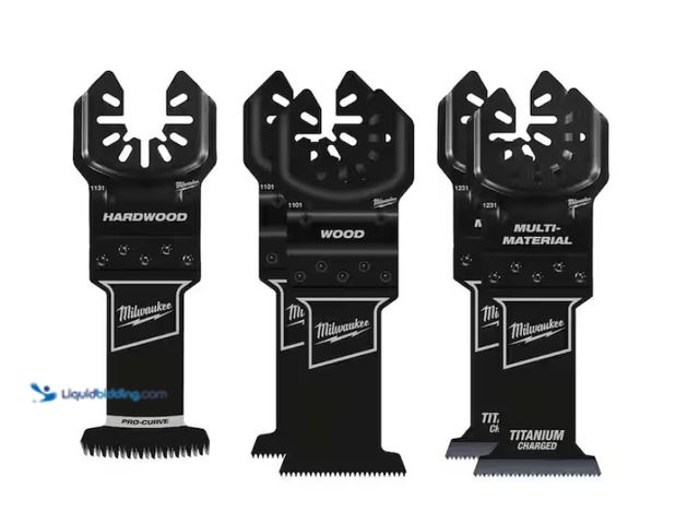 Lot 49-1576985 - Milwaukee OPEN-LOK Variety Oscillating Blade Set w/ Japanese Hardwood Blade (5-Piece) Model # 49-25-...