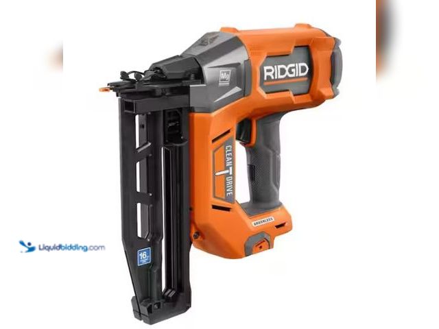 Lot 49-3470908 - RIDGID 18V Brushless Cordless 16-Gauge 2-1/2 in. Straight Finish Nailer (Tool only), Model # R09893B...