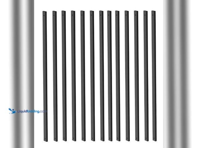 Lot 49-1513876 - 100 Pack Deck Balusters 26'' Rectangle Staircase Baluster, Black Metal Deck Spindle and Stairs Raili...
