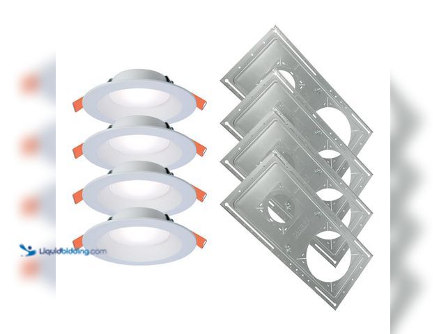 Lot 49-5453384 - HALO 6 in. Selectable CCT Regressed Canless Integrated LED Downlight with New Construction Smashplat...