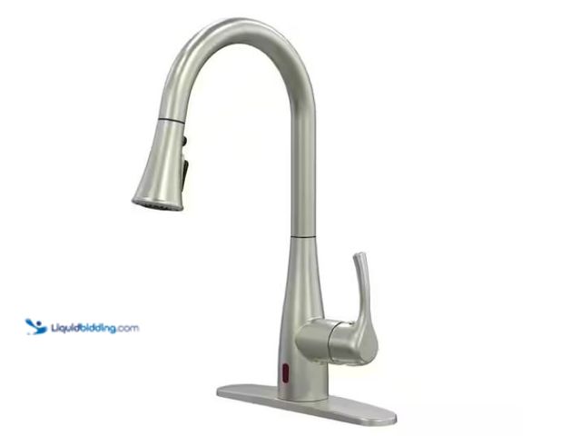 Lot 49-1631970 - Glacier Bay Marcie Single-Handle Integrated Pull Down Touchless Kitchen Faucet in Stainless Steel, M...