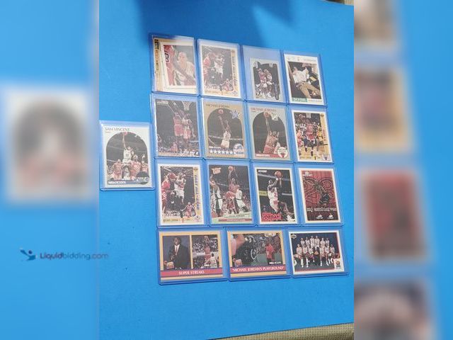 Lot 49-1817843 - 16- COLLECTIBLE MICHAEL JORDAN NBA BASKETBALL CARDS. VARIOUS BRANDS AND YEARS PRODUCED. ALL CARDS AR...
