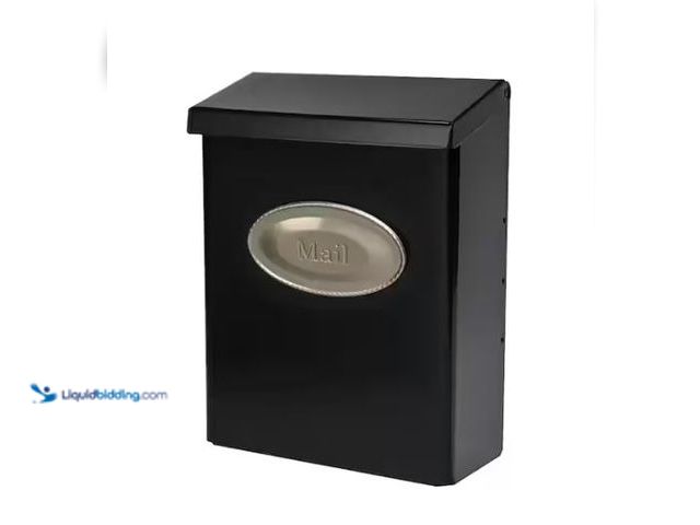 Lot 49-1577099 - Architectural Mailboxes Designer Black with Satin Nickel, Medium, Steel, Locking, Wall Mount Mailbox...