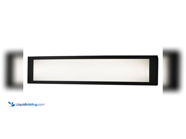 Lot 49-5414633 - Design House Aubrey 5-Light Vanity Light, Matte Black Finish, White Frosted Glass Shades, Dimmable, ...