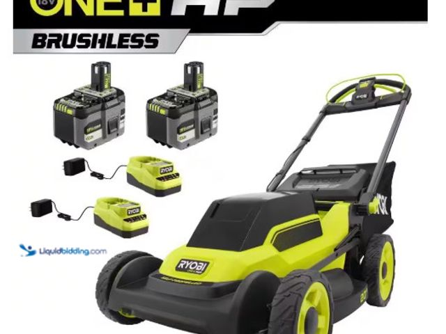Lot 49-1516654 - RYOBI ONE+ HP 18V Brushless 20 in. Cordless Battery Walk Behind Self-Propelled Lawn Mower w/ (2) 6.0...