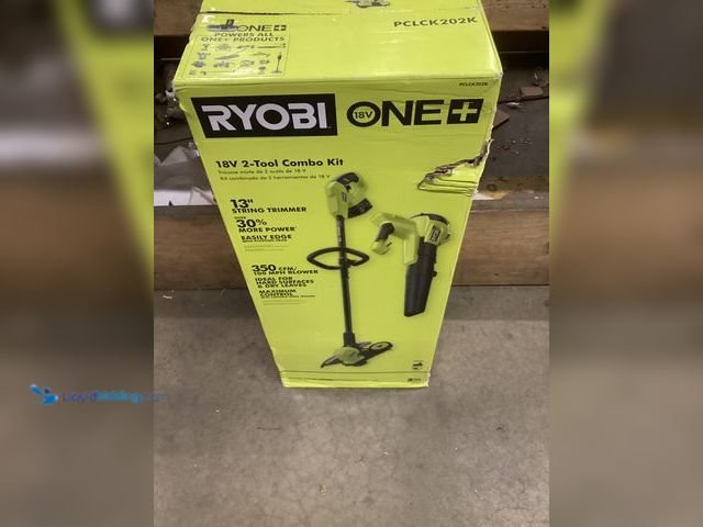 Lot 49-5555366 - RYOBI ONEAND 18V Cordless Battery String Trimmer/Edger and Jet Fan Blower Combo KIT 2-to, Unused wit...