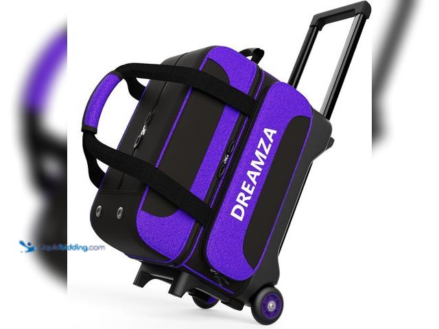 Lot 49-5553174 - DREAMZA 2 Ball Roller Bowling Bag with Wheels & Separate Shoes Pocket | for Shoes Up to US Mens Size...