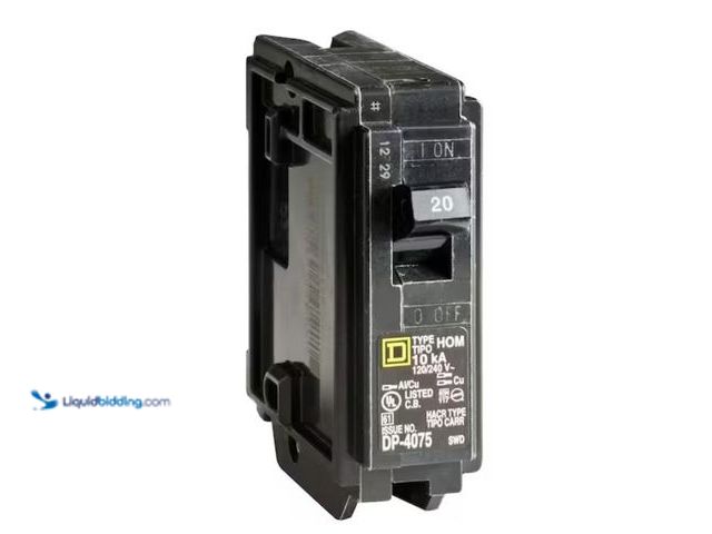 Lot 49-2006457 - Lot of (6) Square D Homeline 20-Amp Single-Pole Circuit Breaker (HOM120CP), Model # HOM120CP, Slight...