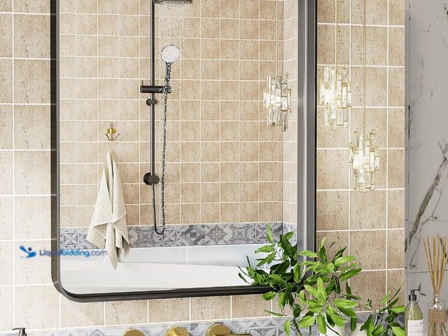 Lot 49-1555690 - NEWBULIG Black Bathroom Mirror,24" x 36" Wall Mounted Mirror, Matte Bathroom Vanity Mirror, Rounded ...