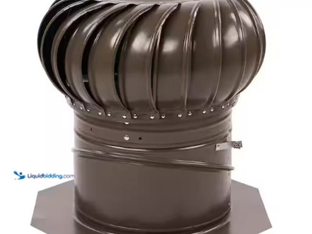 Lot 49-3631131 - Master Flow 12 in. Weathered Wood Galvanized Steel Internally Braced Dual-Bearing Wind Roof Turbine,...