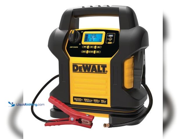 Lot 49-5452317 - DEWALT
1600 Peak Amp Jump Starter with Digital Compressor and USB Power Bank SKU # 1009606851 Item ...