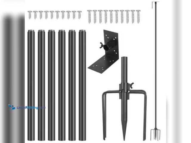 Lot 49-5486268 - 78.7 in. Height Adjustable Heavy-Duty Bird House Pole Kit with 5 Prongs Base for Bird House Bird Fee...