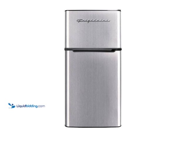 Lot 49-5541991 - Frigidaire 4.5 cu. ft. 2 Door Mini Fridge in Chrome Trim and Platinum Design with Freezer and Manual...