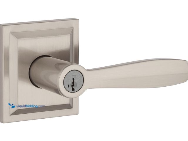 Lot 49-3471577 - Baldwin Torrey, Entry Door Handle Reversible Lever with Keyed Lock Featuring Smart Key Re-key Techno...