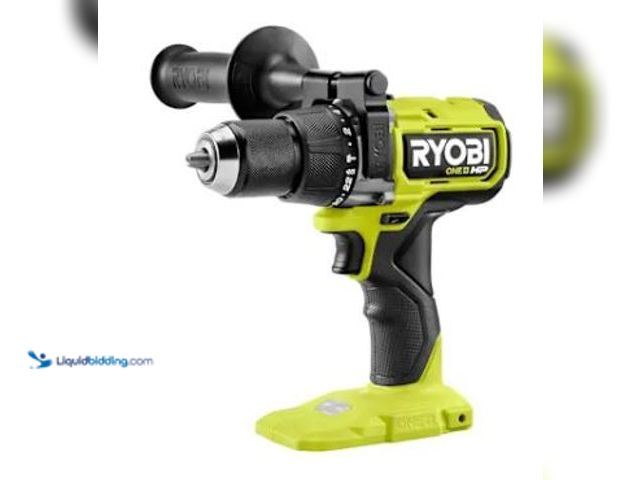 Lot 49-5551402 - Ryobi One+ 18v HP Brushless Cordless 1/2" Hammer Drill - Tool Only with some attachments, works