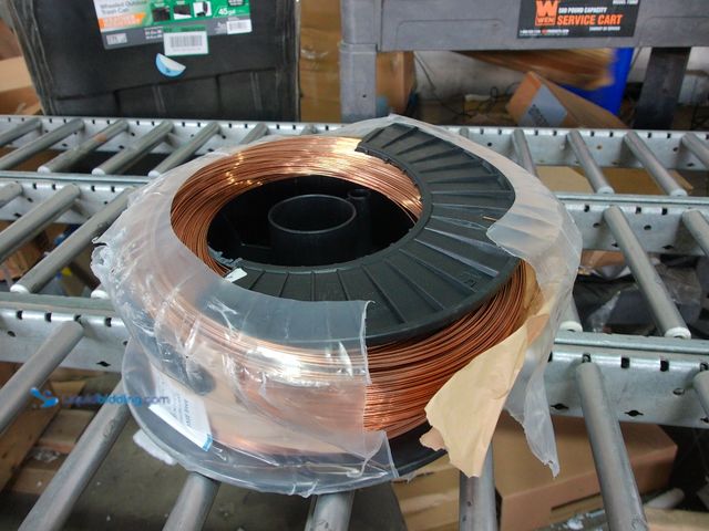 Lot 49-3467518 - 15KG Welding Wire, Roll Plastic Piece Broken, Copper, Unused  Ref#CRS-0924