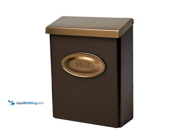 Lot 49-5572232 - Architectural Mailboxes Designer Venetian Bronze with Brushed Brass, Medium, Steel, Locking, Wall Mo...
