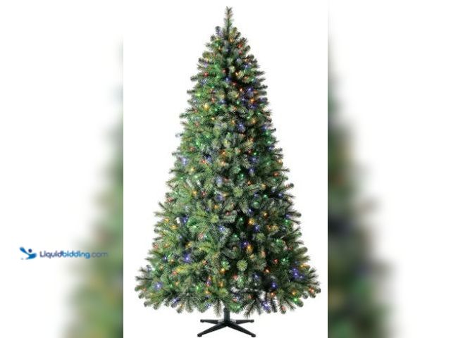 Lot 49-1539983 - Home Accents 7.5 ft Wesley Long Needle Pine LED Pre-Lit Artificial Christmas Tree with 550 Color Cha...