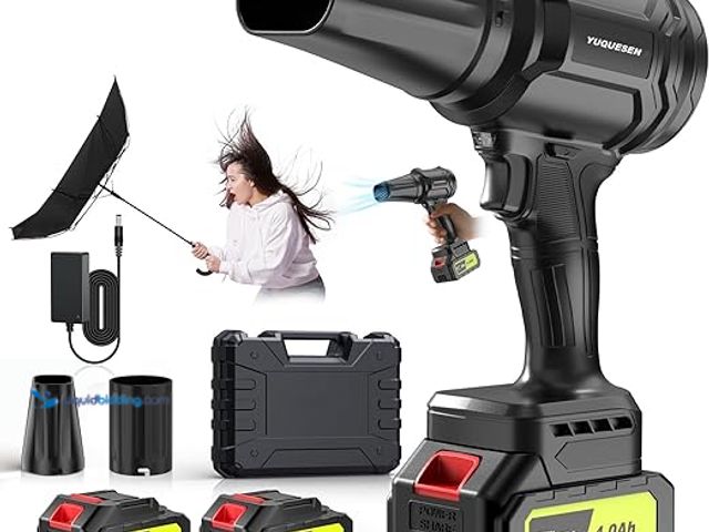 Lot 49-5448193 - Cordless Leaf Blower, 600000RPM Handheld Leaf Blower with 2 X 4.0Ah Batteries & Charger, Lightweight...