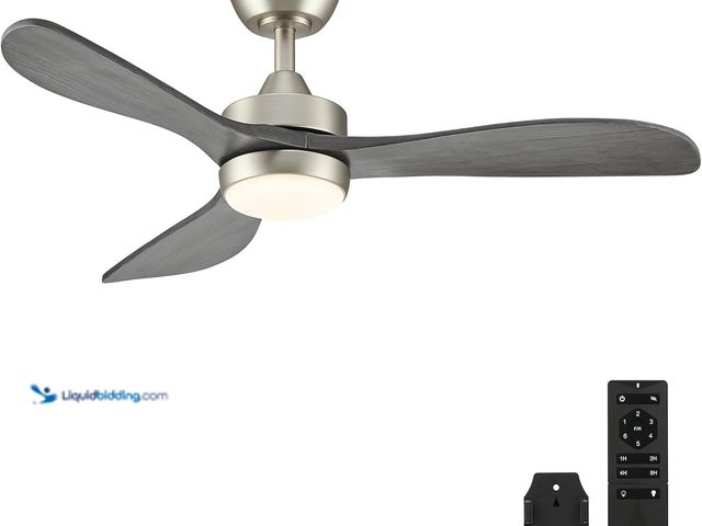 Lot 49-5453739 - VONLUCE Ceiling Fans with Lights, 42 Inch Ceiling Fan and Remote, 6-Speeds Noiseless Reversible DC M...