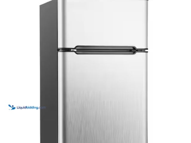 Lot 49-1562423 - SIMZLIFE 20 in. 3.2 cu. ft. 2-Door Mini Refrigerator in Silver with Freezer, Dual-Zone Control with ...