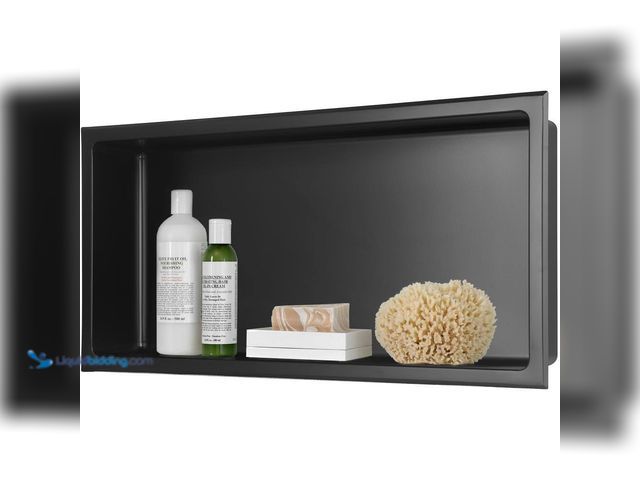 Lot 49-3513474 - AKDY 24 in. W x 12 in. H x 4 in. D 18-Gauge Bathroom Shower Niche in Matte Black. [Model # SN003-2] ...