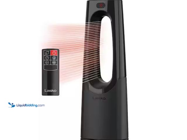 Lot 49-3600269 - Lasko Bladeless 1500W 28 in. Black Electric Oscillating Tower Ceramic Space Heater with Remote Contr...