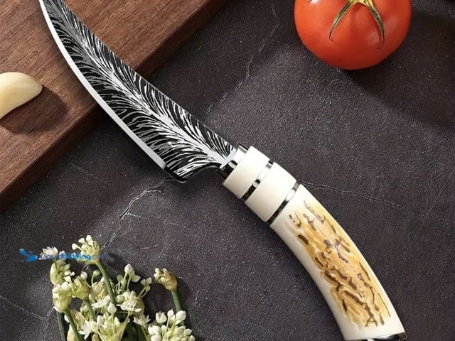 Lot 49-1820397 - Professional Heavy-Duty Butcher Knife - Razor Sharp 408 Stainless Steel Blade with Bone-in Meat Cutt...