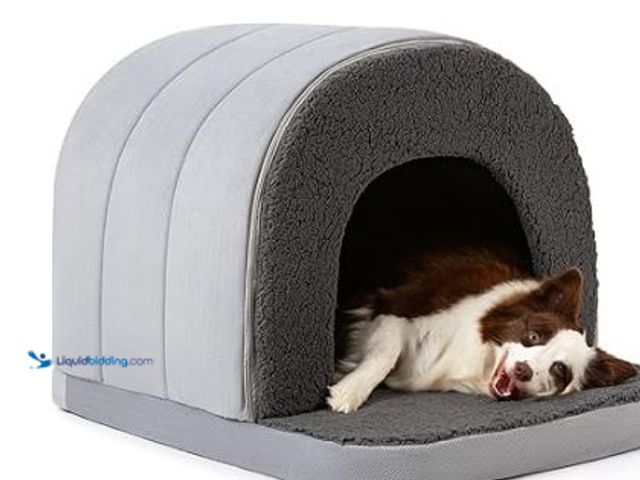 Lot 49-3467532 - Orthopedic Dog Bed House - Dog House Indoor with Egg-Crate Foam - Tent Bed with Waterproof Lining & ...