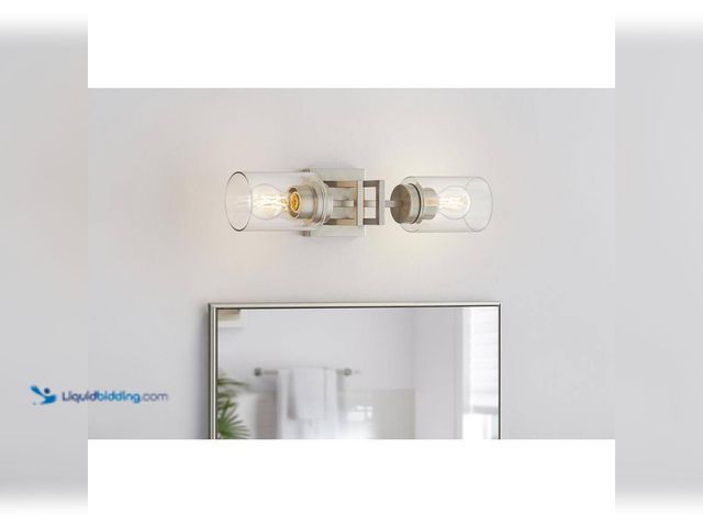 Lot 49-3531014 - Hampton Bay
Westerling 19 in. 2-Light Brushed Nickel Linear Bathroom Vanity Light Fixture with Clea...