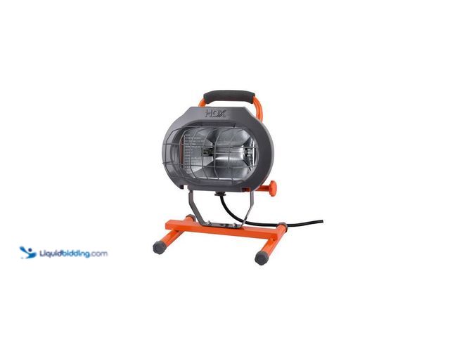 Lot 49-5414226 - HDX 600-Watt Halogen Portable Work Light, Model # H600P, Used, tested works, No metal caging.