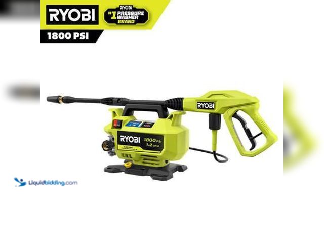 Lot 49-5559262 - RYOBI1800 PSI 1.2 GPM Cold Water Corded Electric Pressure Washer. . Model # RY141803. used