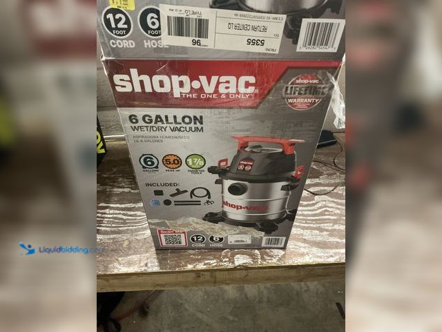Lot 49-5559250 - Shop-Vac® 6 Gallon Wet/Dry Vacuum, 5.0 Peak HP, Stainless Steel Tank. Unused