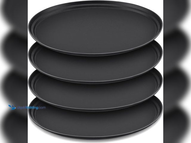 Lot 49-5554478 - FillTouch 4 Pcs Restaurant Serving Trays PP Plastic Non Slip Rubber Lined Large Oval Tray for Kitche...