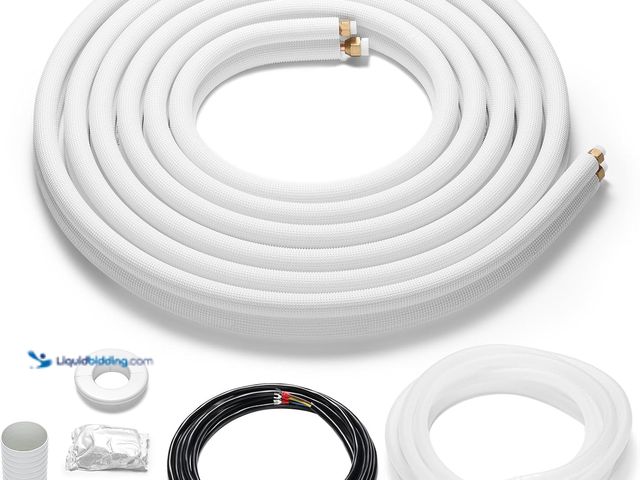 TAUROX 10FT Mini Split Line Set 1/4" & 1/2" O.D Copper Pipes Tubing And 3/8" White Thickened PE Insulation Coil, For Mini Split Air Conditioning Or