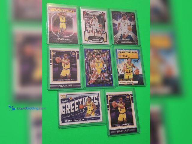 Lot 49-1913847 - 8- COLLECTIBLE BRONNY JAMES ROOKIE NBA BASKETBALL CARDS. VARIOUS BRANDS INCLUDES SELECT BLUE WAVE /9...