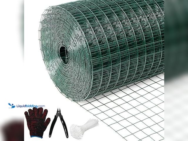 Lot 49-3614560 - Wirewonders Hardware Cloth 1 inch 48in x 100ft Chicken Wire, Green Garden Fence, 17 Gauge, Vinyl PVC...