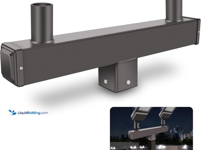 Lot 49-5453006 - Double Bullhorn Mounting Bracket Tenon, with 2 Tenons 2-3/8" for 4in Square Pole Mounting Arm for Pa...