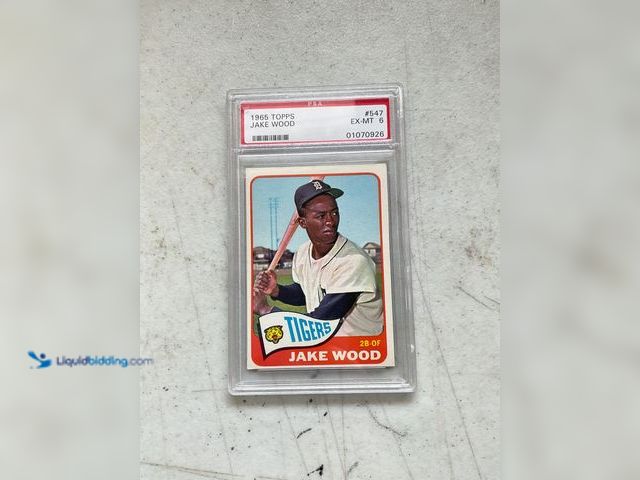 Lot 49-1830463 - COLLECTIBLE WOW GRADED CARD! 1965 TOPPS #547 JAKE WOOD PSA 6 EX-MT AMAZING CARD FOR ANY COLLECTOR #C...