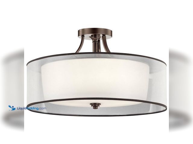 Lot 49-5412570 - Kichler Lacey 28 in. 5-Light Mission Bronze Hallway Transitional Semi-Flush Mount Ceiling Light with...