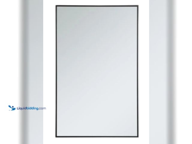 Lot 49-5545353 - Elegant Lighting Elene 30" W x 48" H Contemporary Rectangular Metal Framed Bathroom Wall Mirror, Unu...