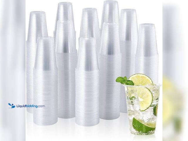 Lot 49-5433754 - Vplus 2000 Pack 7 OZ Drinking Clear Plastic Cups, 7 Ounce Disposable Cold Water Party Dessert Bulk C...